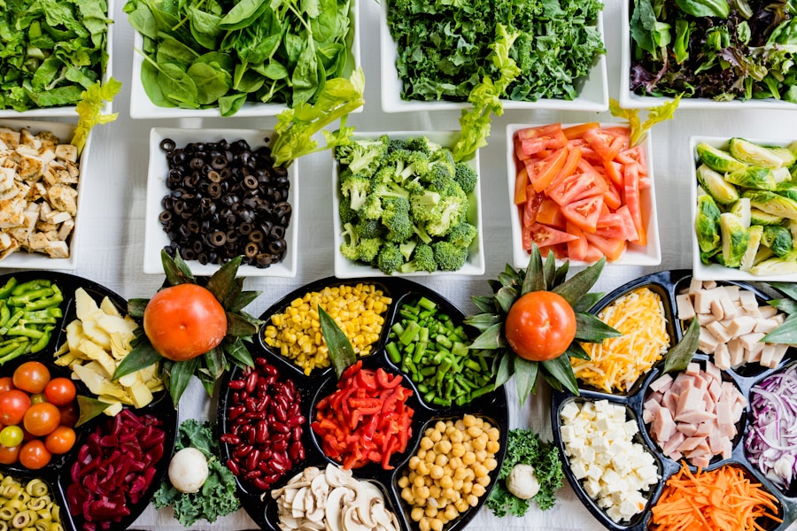 Array of colorful tropical fruits and vegetables at Indonesian pasar