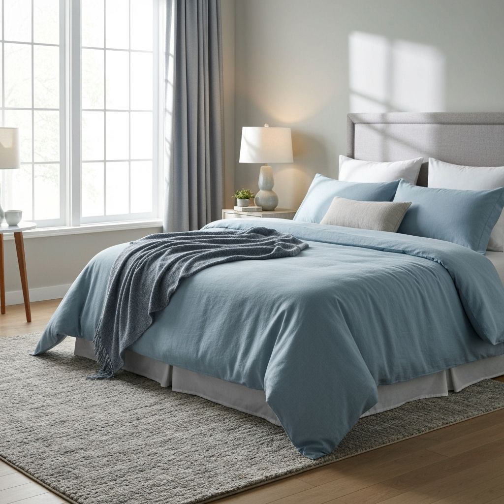 Peaceful bedroom with natural light